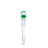 Certified Real Emerald Half Eternity Ring with Diamond