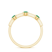 Certified Real Emerald Half Eternity Ring with Diamond