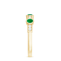 Certified Real Emerald Half Eternity Ring with Diamond