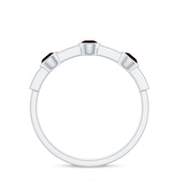 Certified Real Garnet Diamond Half Eternity Ring
