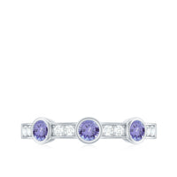 Certified Real Tanzanite Diamond Half Eternity Ring