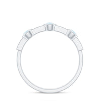 Minimal Half Eternity Ring with Moonstone and Diamond