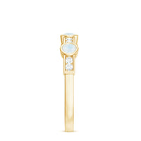 Minimal Half Eternity Ring with Moonstone and Diamond