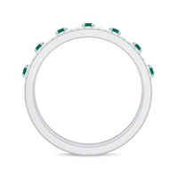 Designer Emerald Diamond Wedding Band Ring with Certificate