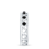 Designer Black Spinel Diamond Half Eternity Band Ring for Anniversary
