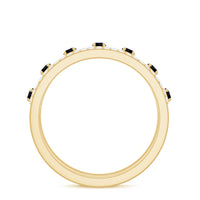 Designer Black Spinel Diamond Half Eternity Band Ring for Anniversary