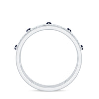 Natural Blue Sapphire Infinity Wedding Band with Diamond