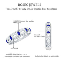 Certified Lab Grown Blue Sapphire Infinity Band Ring with Diamond