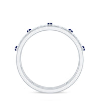 Certified Lab Grown Blue Sapphire Infinity Band Ring with Diamond