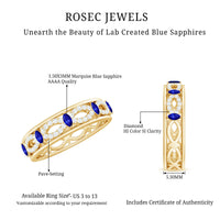 Certified Lab Grown Blue Sapphire Infinity Band Ring with Diamond