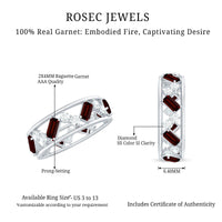 Certified Real Garnet Diamond Wide Eternity Band