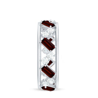 Certified Real Garnet Diamond Wide Eternity Band