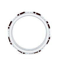 Certified Real Garnet Diamond Wide Eternity Band
