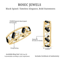 Natural Black Spinel Diamond Eternity Band Ring for Anniversary