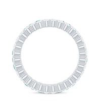 Certified Lab Grown Emerald Double Row Eternity Wedding Band