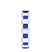 Certified Lab Grown Blue Sapphire Eternity Band with Moissanite