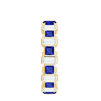 Certified Lab Grown Blue Sapphire Eternity Band with Moissanite