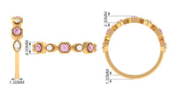 Pink Tourmaline and Diamond Eternity Wedding Band