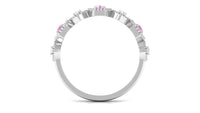 Pink Tourmaline and Diamond Eternity Wedding Band