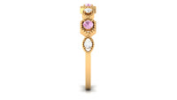 Pink Tourmaline and Diamond Eternity Wedding Band