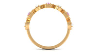 Pink Tourmaline and Diamond Eternity Wedding Band