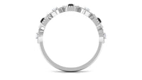 Black Spinel and Diamond Half Eternity Ring in Prong Setting