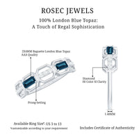 Natural London Blue Topaz Designer Eternity Band with Diamond