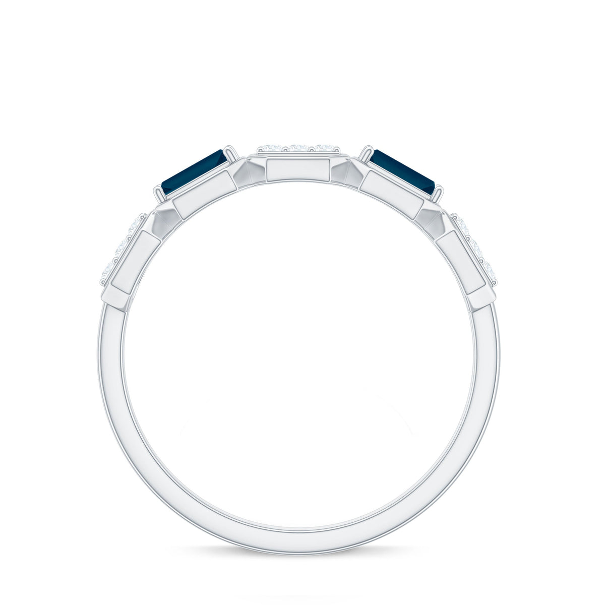 Natural London Blue Topaz Designer Eternity Band with Diamond