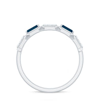 Natural London Blue Topaz Designer Eternity Band with Diamond