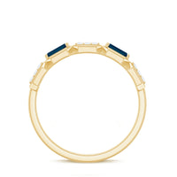 Natural London Blue Topaz Designer Eternity Band with Diamond