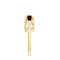 Genuine Baguette Garnet Diamond Wedding Band Ring