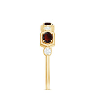 Natural Garnet Diamond Wedding Band With Certificate