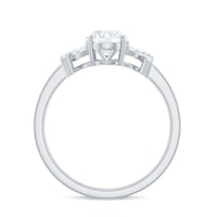 Certified Moissanite Oval Engagement Ring in Split Shank