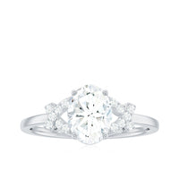 Certified Moissanite Oval Engagement Ring in Split Shank