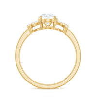 Certified Moissanite Oval Engagement Ring in Split Shank