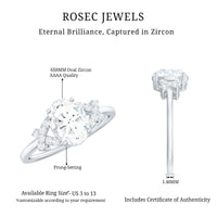 Oval Zircon Solitaire Split Shank Ring