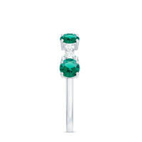 Certified Lab Grown Emerald Diamond Half Eternity Ring in Prong Set