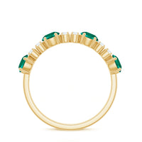 Certified Lab Grown Emerald Diamond Half Eternity Ring in Prong Set
