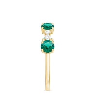 Certified Lab Grown Emerald Diamond Half Eternity Ring in Prong Set