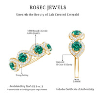 Certified Lab Grown Emerald Diamond Infinity Half Eternity Band