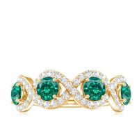 Certified Lab Grown Emerald Diamond Infinity Half Eternity Band