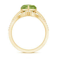 Natural 2 Carat Peridot Heart Engagement Ring with Diamond Enhancer