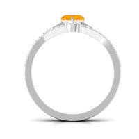 Heart Fire Opal and Diamond Ring Set