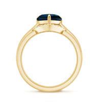 8mm London Blue Topaz Heart Ring Set with Diamond