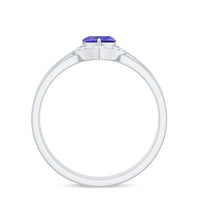 Natural Heart Shape Tanzanite Diamond Wedding Engagement Ring Set