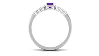 1.4 Carat Emerald Cut Amethyst Engagement Ring with Diamond Enhancer