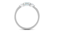 Natural Aquamarine and Diamond 3 Stone Engagement Ring with Certificate