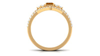 Real Citrine Emerald Cut Engagement Ring with Wedding Band