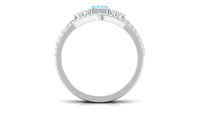 Genuine Aquamarine and Diamond Emerald Cut Wedding Ring Set with Certificate