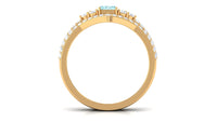 Genuine Aquamarine and Diamond Emerald Cut Wedding Ring Set with Certificate